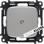 VALENA ALLURE Łącznik schodowy 10A podświetlany aluminium