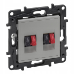 NILOE-STEP Gniazdo głośnikowe podwójne aluminium (863386)