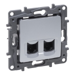 NILOE-SELECTION Gniazdo komputerowe 2x RJ45 kat. 6 UTP aluminium (762174)