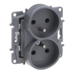 NILOE-SELECTION Gniazdo podwójne do ramek wielokrotnych STALOWY (762342)