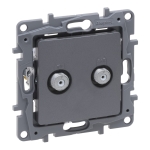 NILOE-SELECTION Gniazdo TV TYP F podwójne stalowe (762349)