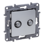 NILOE-SELECTION Gniazdo TV TYP F podwójne aluminium (762149)