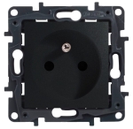 NILOE-STEP Gniazdo z uziemieniem 2P+Z czarne (863531)