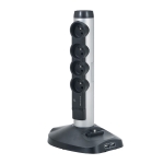 Przedłużacz pionowy  wieża 4X2P+Z/REP.WI-FI 2M CZARNY ALUMINIUM