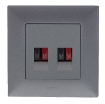 NILOE-STEP Gniazdo głośnikowe podwójne stalowe komplet