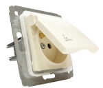773728-Cariva Gniazdo elektryczne 2P+Z IP44 z przysłonami styków Kremowe