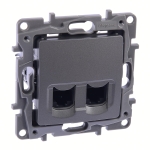 NILOE-SELECTION Gniazdo komputerowe 2x RJ45 kat. 6 UTP STALOWE (762374)