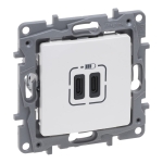 NILOE-SELECTION Gniazdo 2 x USB TYP C+C PERŁOWE (762495) 