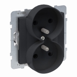 SUNO Gniazdo podwójne 2x2P+Z CZARNE (721490)