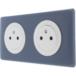 Celiane Gniazdo zespolone płaskie 2X2P+Z BIAŁE z ramką ŁUPKOWĄ