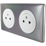 Celiane Gniazdo zespolone płaskie 2X2P+Z BIAŁE z ramką WOLFRAM 