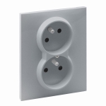 SUNO Gniazdo podwójne 2x2P+Z ALUMINIUM (721382)