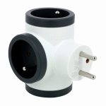 Rozgałęźnik 3x2P+Z 16A biały/grafitowy (049435)