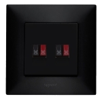 NILOE-STEP Gniazdo głośnikowe podwójne czarne komplet