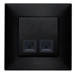 NILOE-STEP Gniazdo komputerowe 2xRJ45 czarne komplet