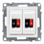 SUNO Gniazdo głośnikowe podwójne BIAŁE (721192X2)