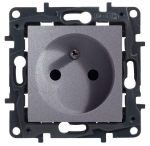 NILOE-STEP Gniazdo z uziemieniem 2P+Z aluminium (863331)