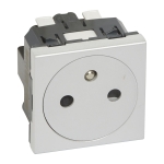 MOSAIC GNIAZDO 2P+Z 16A płaskie aluminium 278214L