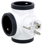 Rozgałęźnik OBROTOWY biały/grafitowy (049436)