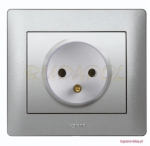 GNIAZDO 2P+Z METALIC z ramką METALIC 