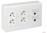 Puszka natynkowa Multi-socket 6xGN + 2xRJ45