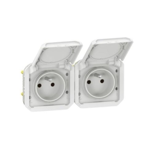 PLEXO - GNIAZDO 2X2P+Z BIAŁE 16A - 250V (069642L)
