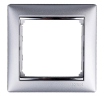 VALENA Ramka pojedyncza x1 ALUMINIUM/SREBRO