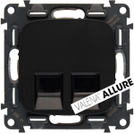 VALENA ALLURE GNIAZDO KOMPUTEROWE PODWÓJNE 2 X RJ 45 CAT. 6 czarne