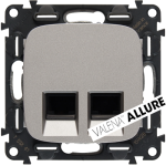 VALENA ALLURE GNIAZDO KOMPUTEROWE PODWÓJNE 2 X RJ 45 CAT. 6 aluminium